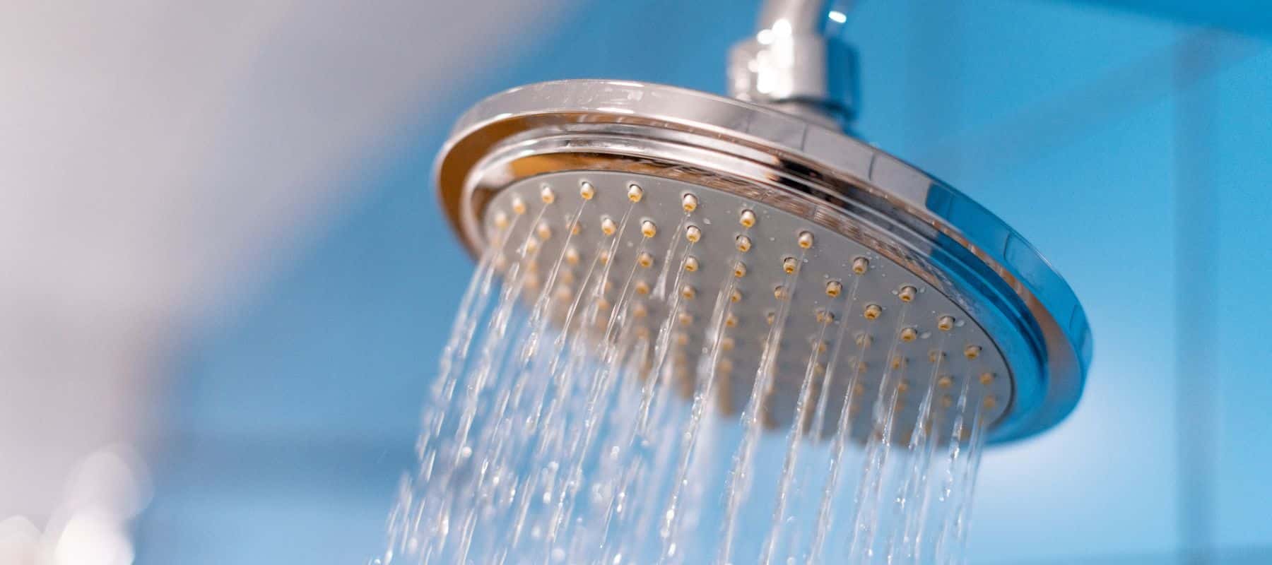 close up of a shower head on the highest setting