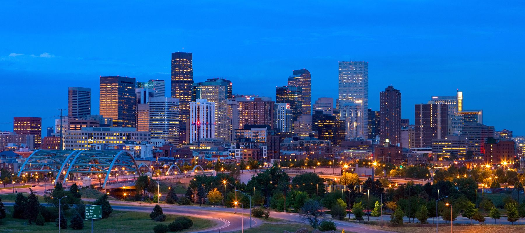 denver downtown in the evening