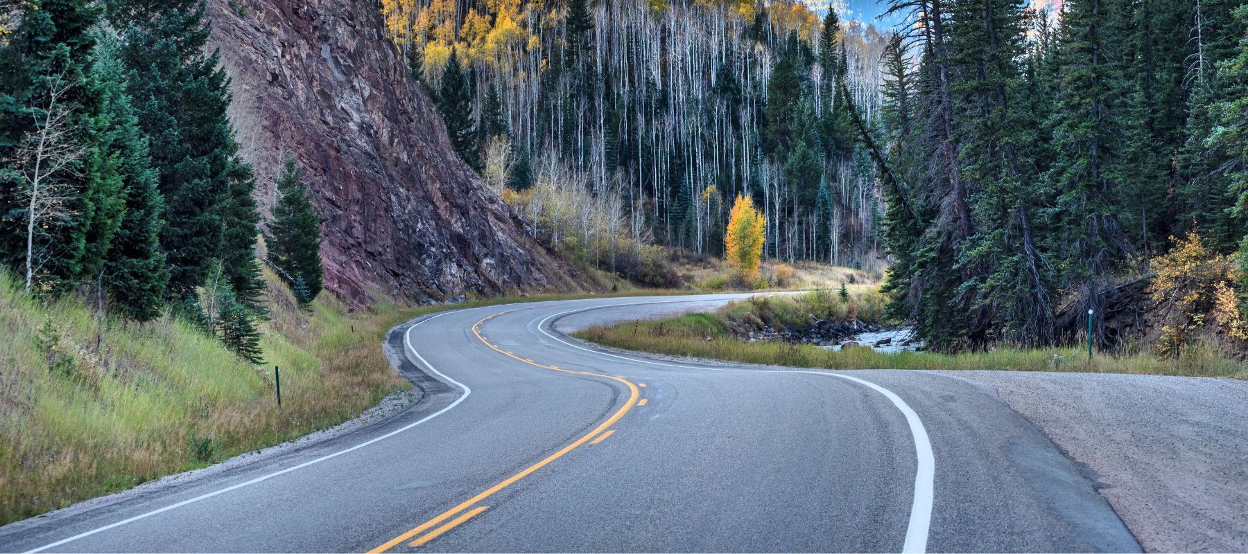 winding road in the colorado rockies