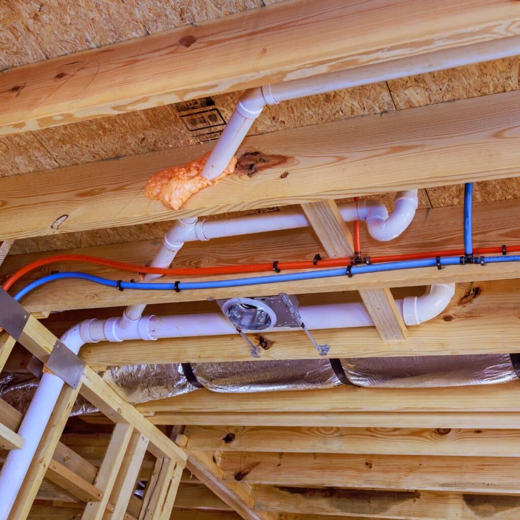 whole home repiping project in a new construction build