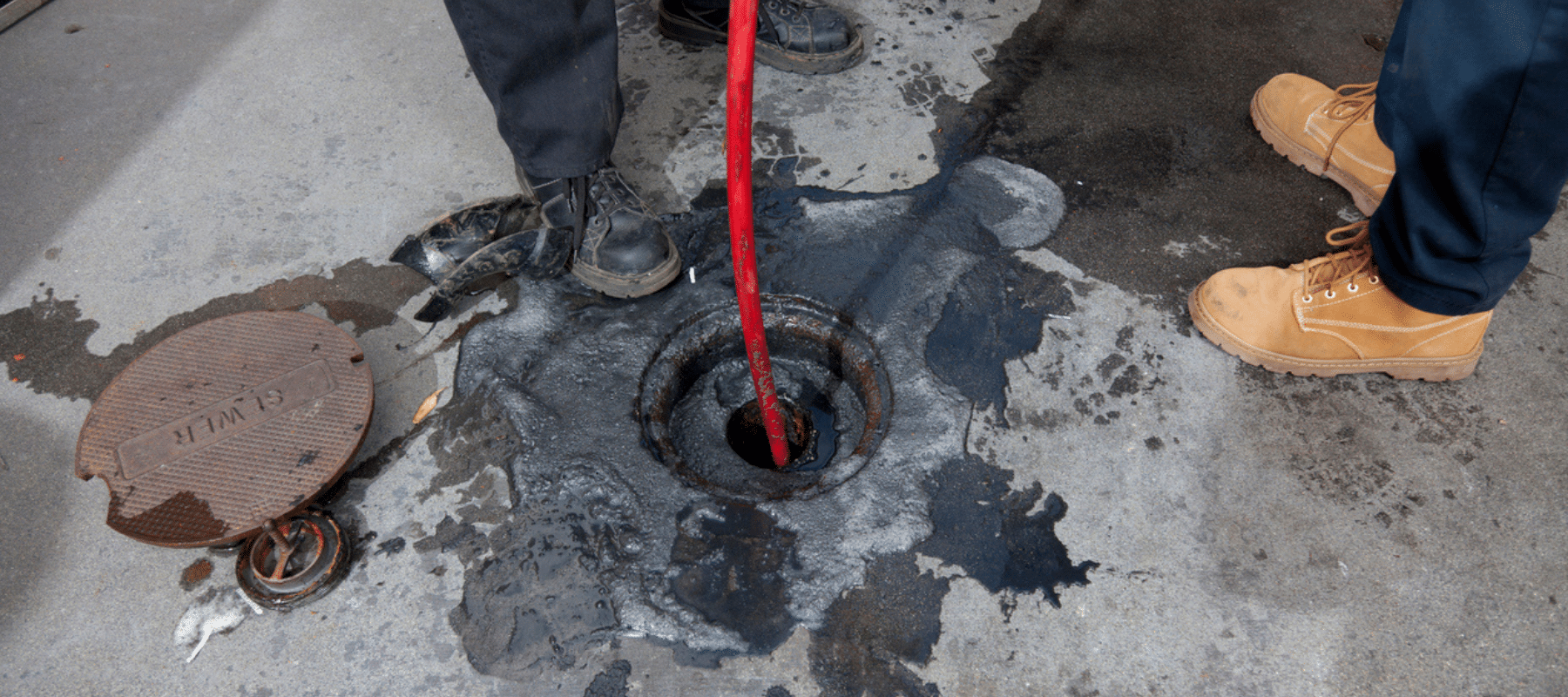 closeup of a hydrojetting service